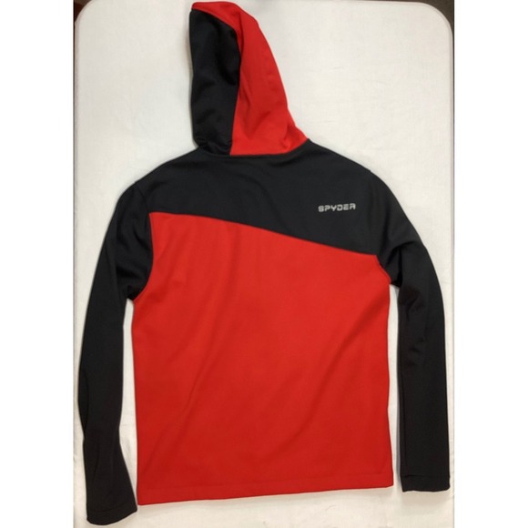 Spyder Hoodie Full Zip Jacket Athletic Red Black Colorblock Size S - Picture 3 of 3